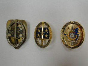 Chief of Police hands out first new Police Badge.