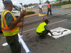 Airport adds traffic signs for the physically-challenged.