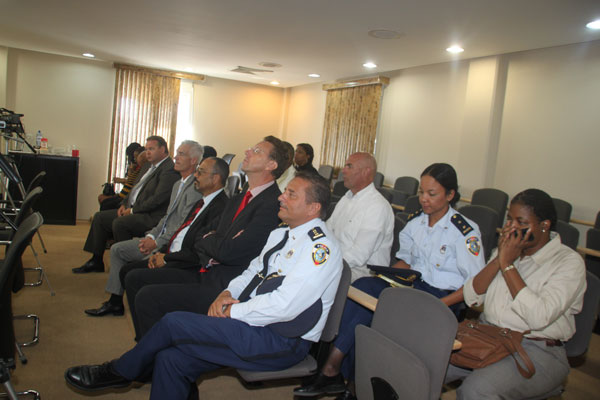 In the tribune of the A.C. Wathey Hall was Chief Commissioner of Police Peter de Witte, Head of the Detective Department Denise Jacob, and other partners of the judicial chain who worked on the production of the CBA. cbaaudience11012012