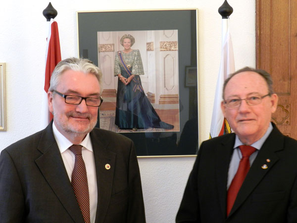 Left to right, German Ambassador Dr. Heinz-Peter Behr and Minister of Plenipotentiary Hon. Mathias Voges. hbehrandmvoges26012012