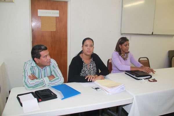 Head of the Social Affairs Department Mark Schloss, Head of the Department of Labour Peggy-Ann Dors, and General Secretary of the Labour Department Joireen Wuite. labourdepartmentheads09012012