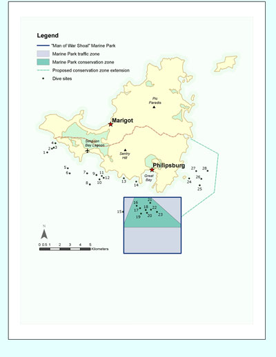 A Map of the Man of War Shoal Marine Park. manofwarshoalmarineparkmap21012012