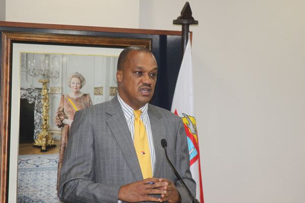 Minister of Finance Roland Tuitt at the Council of Ministers' press briefing on Wednesday. rtuitt18072012