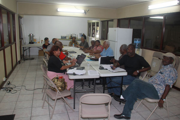 Raymond Jessurun Vice President of the SMSPA in a meeting with the unions on Monday. smspameeting09012012
