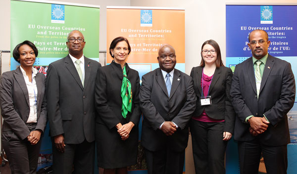 Left to right, Khalilah Peters, Senior Policy Officer at the Directorate Foreign Relations of the Government of Sint Maarten, Hensley Plantijn, Acting Secretary General of Ministry General Affairs, Prime Minister Hon. Sarah Wescot-Williams, Cor James, Chief of Staff Cabinet of the Minister of Plenipotentiary of Sint Maarten, Carol Voges, Head of Finance & Economic Affairs at the Cabinet of the Minster of Plenipotentiary, and Louis Brown, Secretary General Ministry of Public Housing, Spatial Development, Environment & Infrastructure. sxmdelegationatoctainbrussels25012012