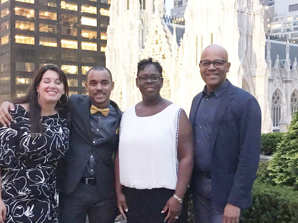 Lina Plath of the firm Frank PR, Head of the St. Maarten Tourist Bureau Rolando Brison, Minister Mellissa Arrindell-Doncher and Patrick Harrison the Director, New York Programs for the Academy of Motion Picture Arts and Sciences. filmfestival18062017