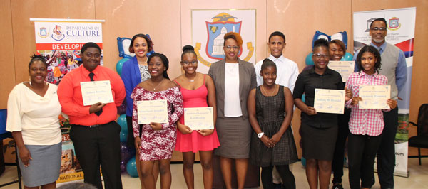 L-R: SG of UNESCO Marcellia Henry, participants , Minister of Education, Culture, Youth and Sport Silveria Jacobs and MC, Mr. Rene Violenus) psve23022017
