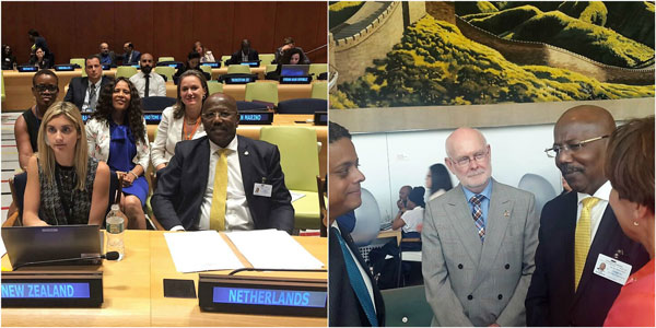 PM W Marlin and members kingdom, St. Maarten delegation, PM W Marlin in conversation w Curacao PM, Dutch delegation. wmarlinunmeetingnyc18072017