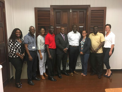 SXM Airport Management and Nevis Stakeholders meet at the Nevis Tourism Authority office. nevispjiae09032018