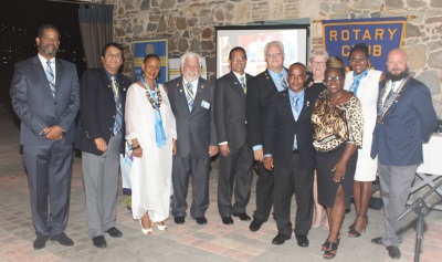 In photo from left to right Rotarians Richard Panneflek, Wayne Wilkie, Sonia Swanston-meade, Louis Wever, Jon Hart, David Antrobus, Tony Da Cunha, Denise antrobus, Assistant Governor Marcellia Henry, Secretary Grace Linger and President Aernout Kraaijeveld. rotarymidisle22072019