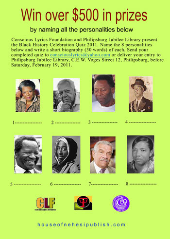 Identify eight history-making people and win the Black History Celebration quiz. bhcquiz06022011