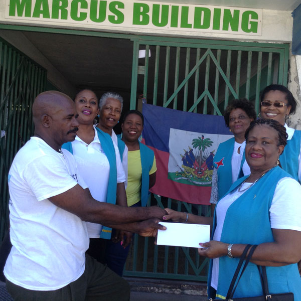 Mr. Jupsonn Jeanfort of the Haitian Foundation, Members of the Chuchubi Foundation: Mrs. Barbara Warren, Secretary, Ms. Patricia Philips, Treasurer, Mrs. Carina Ellis, Member, Mrs.Sheila Kelly, Vice President, Mrs. Doris Wilson, Member and Mrs. Glenda Groeneveldt, President.. chuchubi20102016