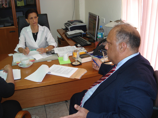 Left to right, Commissioner Sarah Wescot-Williams and Minister of Justice David Dick. GIS Photo. commsww_anddavid_dick