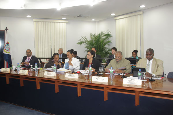Five of the seven members of the Council of Ministers at Friday's joint meeting. councilofministers15072011