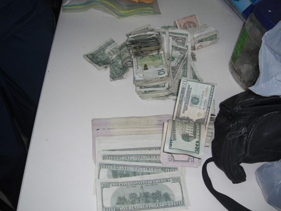 Drug monies that were confiscated. drugmoney