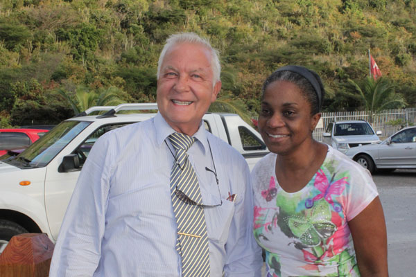 Attorney at Law Cor Merx with Evelyn Hodge entering the Chesterfield Restaurant. ehodgeandcmerx04022011