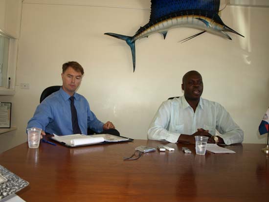 Commissioner Louie Laviest and his lawyer Remko Stomp. lou