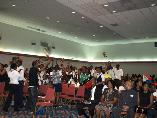 Supporters of St. Kitts rejoicing over their win. p3010237