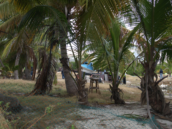 Security officials on site yesterday in Baie de L’Embouchure. searchl