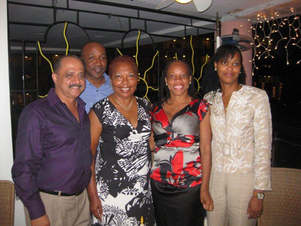 Committee members Rtn. Kenny Parwani, Rtn. Claret Connor, President Bernadette Davis, Minister of Education, Culture, Youth and Sports, Rhoda Arrindell and Community Service Director Lucy Gachette. sunriserotary03022011