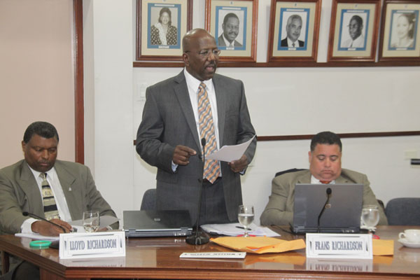 Leader of the National Alliance William Marlin addressing parliament. wmarlin01022011