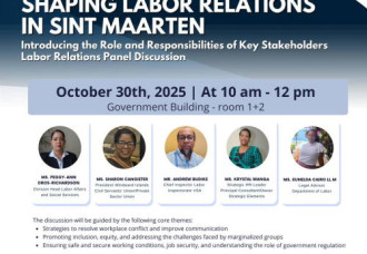 Division of Labor Affairs and Social Services to Host First-Ever Labor Relations Panel Discussion in Sint Maarten.