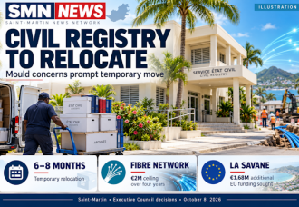 Mold forces civil registry relocation; Saint-Martin approves Fibre Network contract and revised La Savane funding plan.