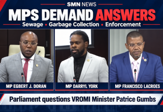 MPS York, Doran and Lacroes press Gumbs on Sewage, Garbage Collection and Enforcement.