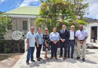 National Restoration Fund pays courtesy visit  to Minister of ECYS Melissa Gumbs.