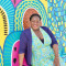 Zillah Duzon-Hazel completes new mural design.