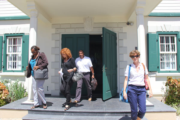 Medical Director of SMMC, Dr. George Scot and SMMC legal team leaving the Court of First Instance on Tuesday morning. smmcmdandlegalrepsleavingcourthouse09102012