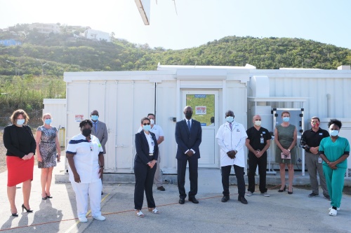 : His Excellency Governor drs. E. B. Holiday, SMMC Medical Director Dr. F. Holiday and representatives of SMMC, AMI and the Governor’s Cabinet holodaysmmc04022021