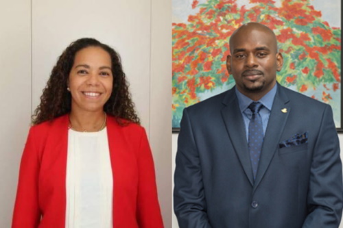 Minister of TEATT Ludmila De Weever and Minister of VSA Omar Ottley ludyottley04072021
