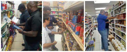 Inspectors conducting price controls at various supermarkets on Friday. pricecontrols20102023