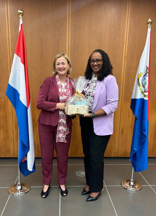Ambassador Brandt and Prime Minister Silveria Jacobs. sillybrandt14122023